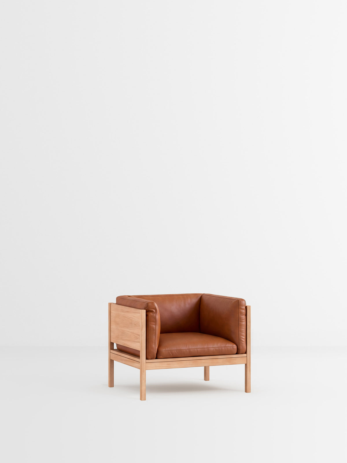Lounge Chair – Cognac Leather – Oak
