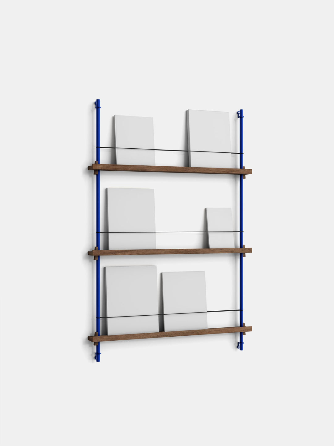 MOEBE - Magazine Shelving – Signifly - Smoked-Oak Deep-Blue