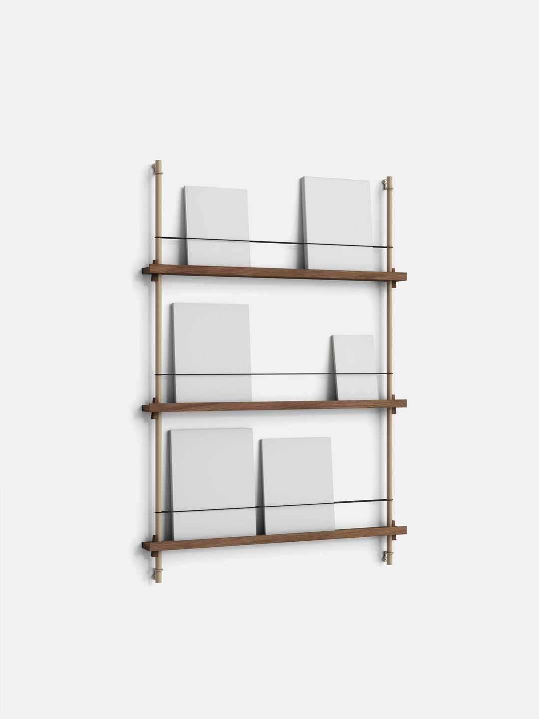 MOEBE - Magazine Shelving – Signifly - Smoked-Oak Warm-Grey