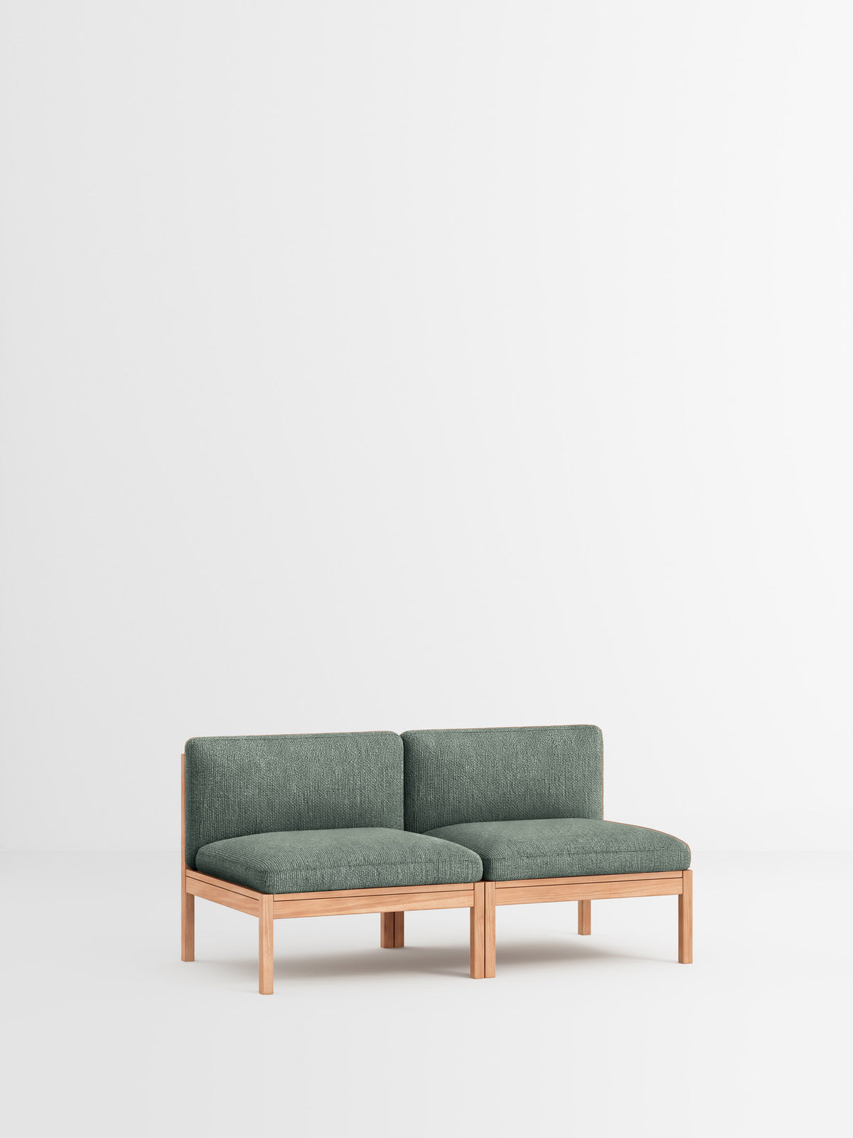 2 Seater Sofa – Moss – Moss 0003 – Oak