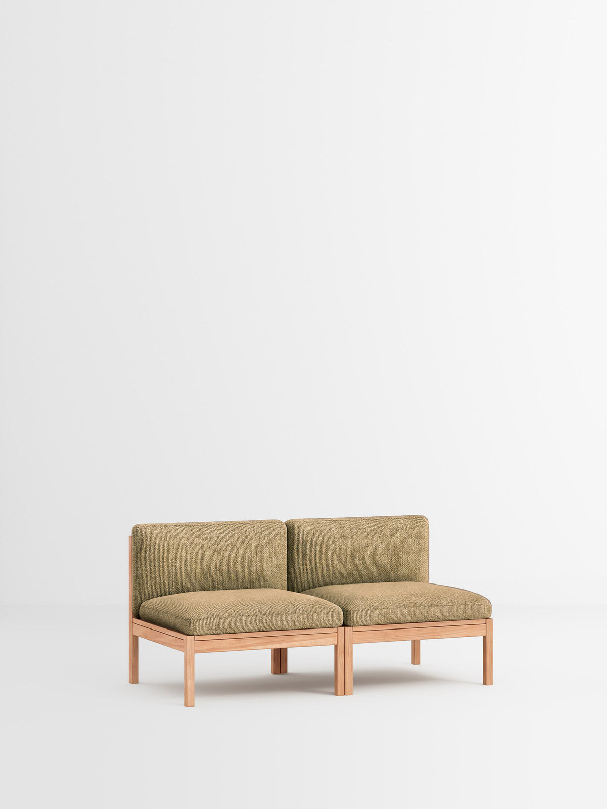 2 Seater Sofa – Moss – Moss 0021 – Oak