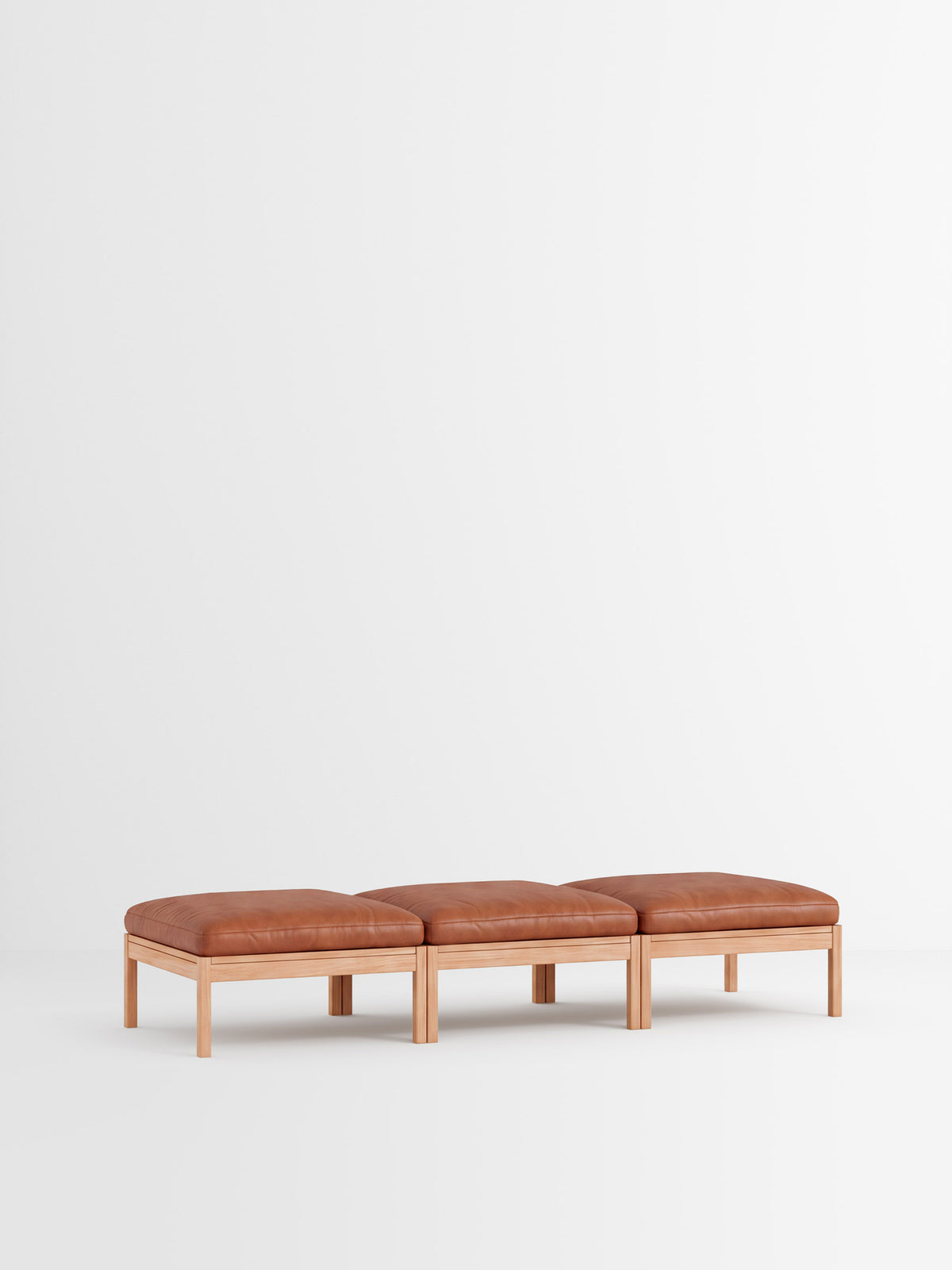 3 Seater Daybed – Leather – Cognac Leather – Oak