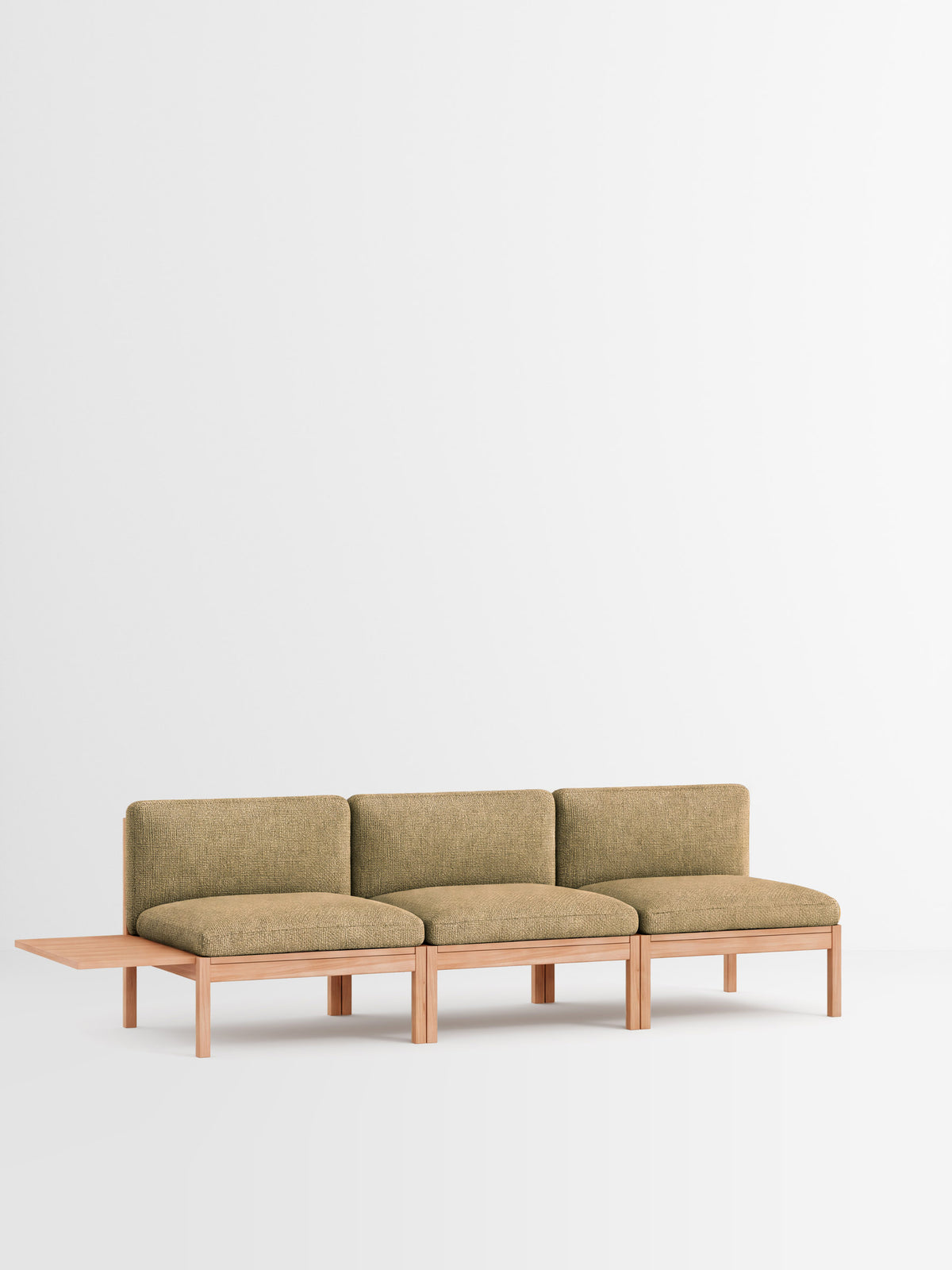 3 Seater Sofa with 1 Side Table – Moss – Moss 0021 – Oak