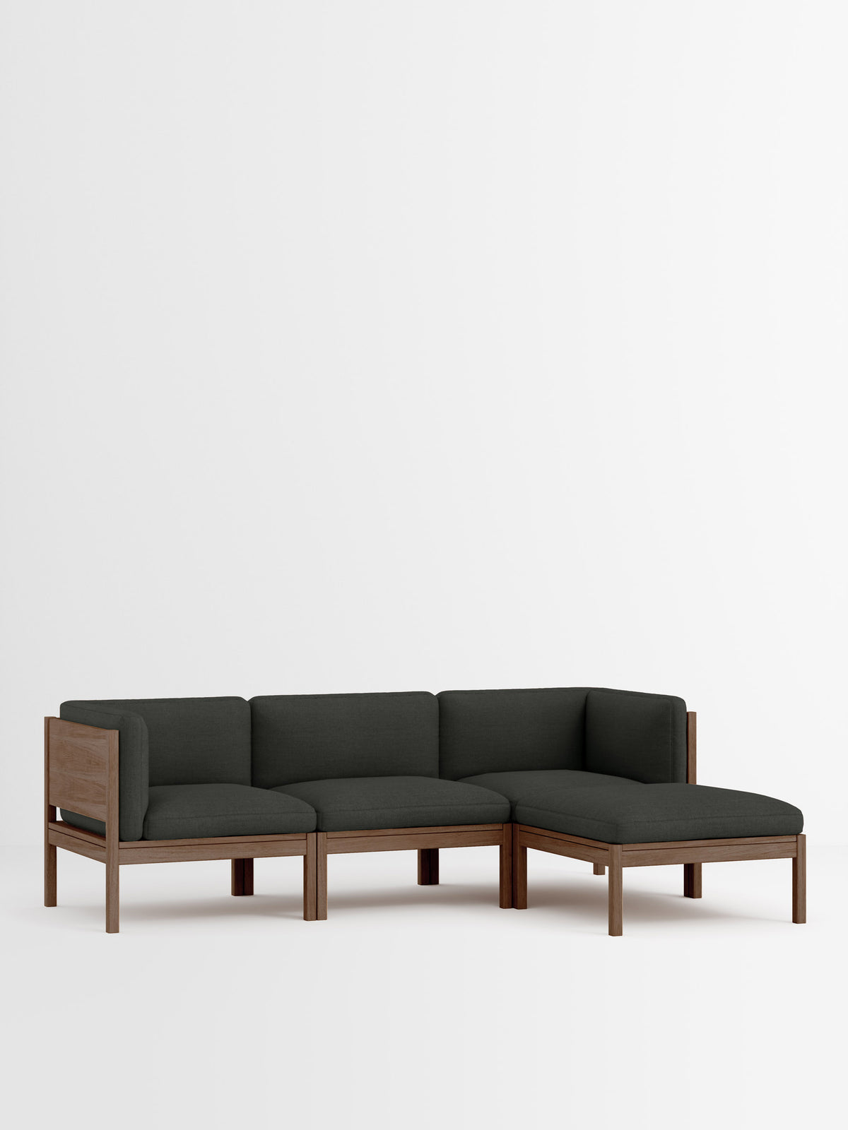 3 Seater Sofa with Sides + Chaise Longue – Re-Wool 2 – Re-Wool 2 - 198 – Smoked Oak