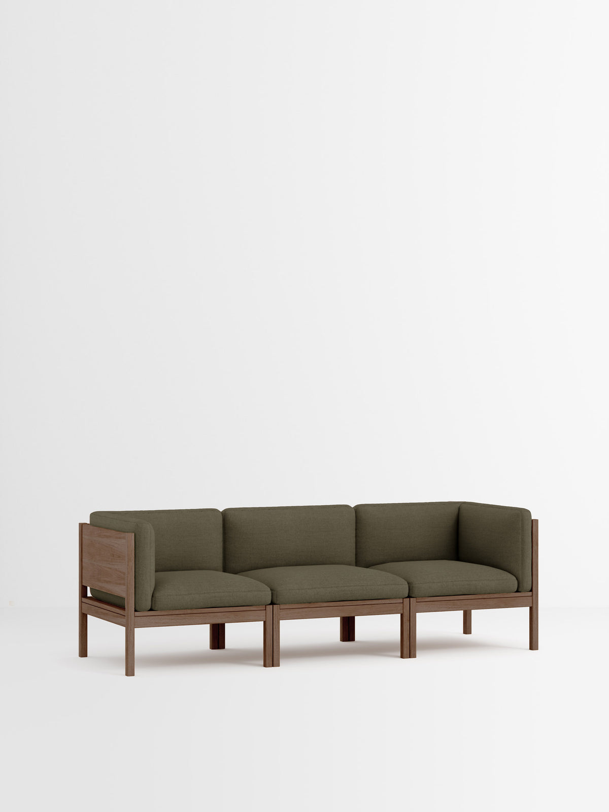 3 Seater Sofa with Sides – Re-Wool 2 – Re-Wool 2 - 977 – Smoked Oak