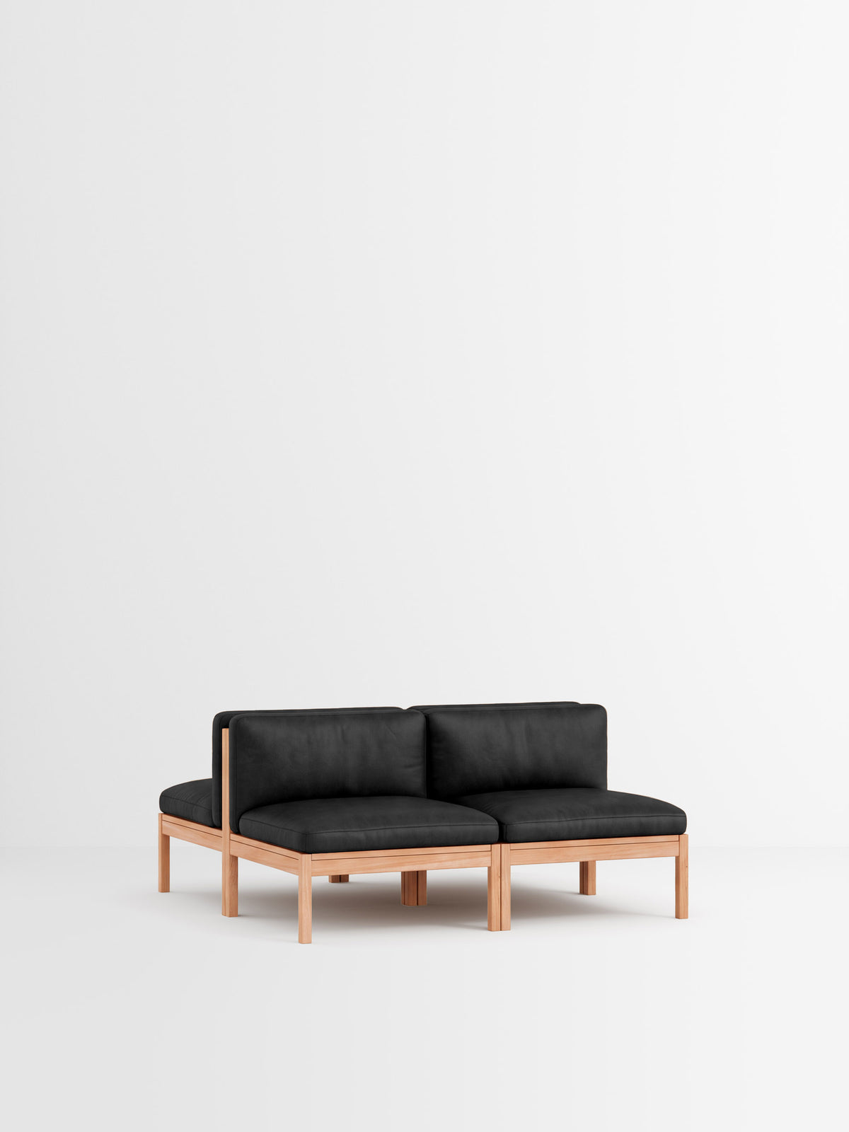 Mixed Combination A – Leather – Black Leather – Oak