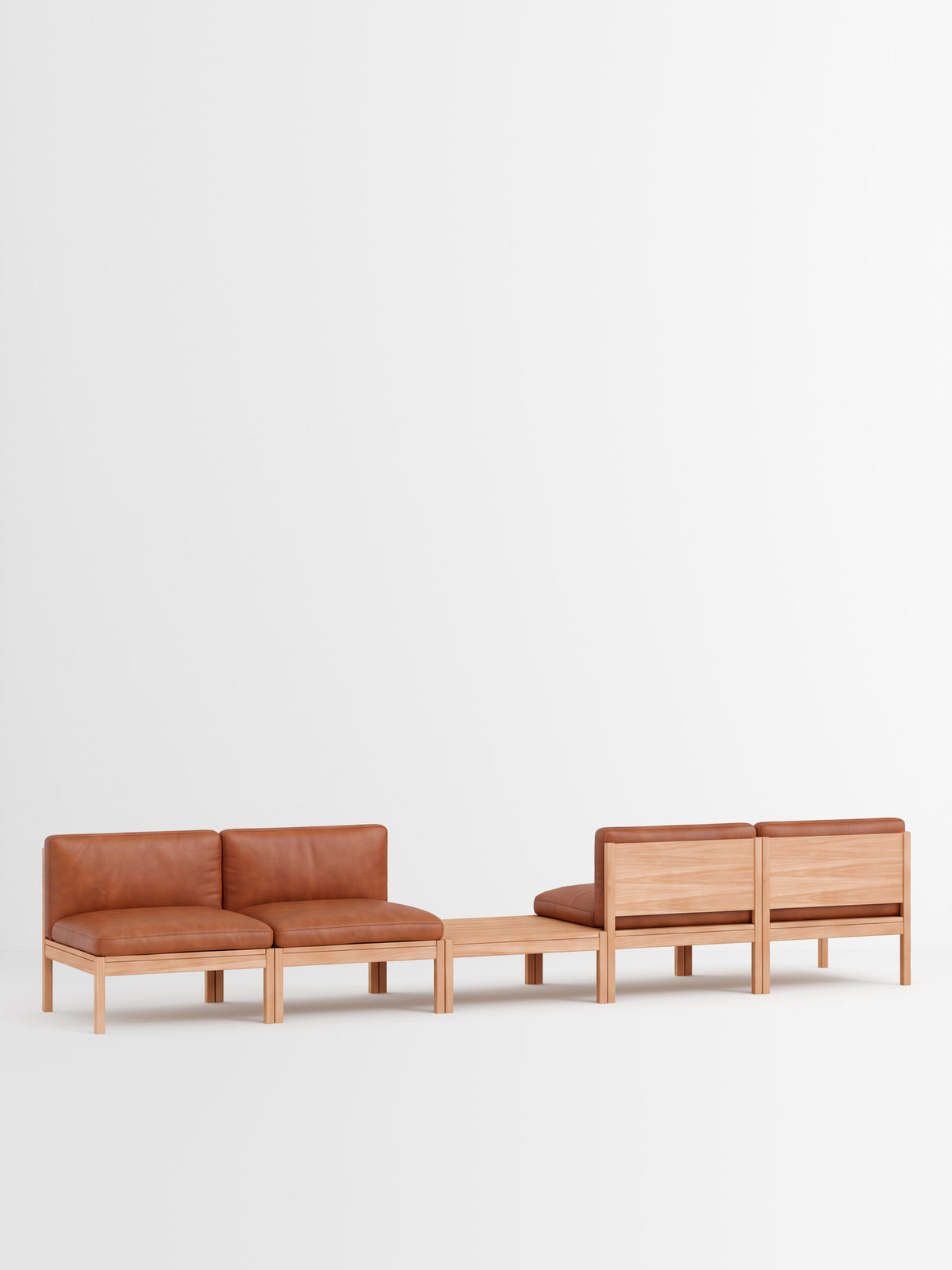 Mixed Combination B – Leather – Cognac Leather – Oak