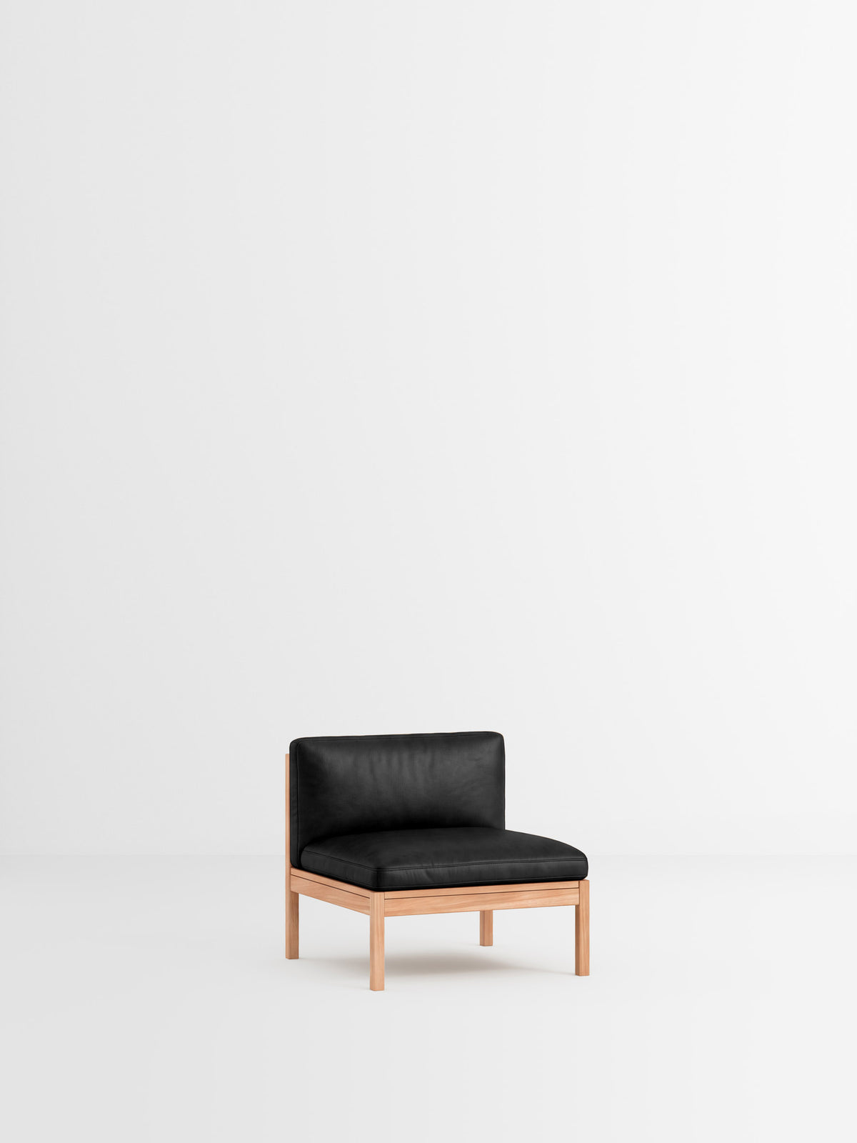 Seat – Leather – Black Leather – Oak