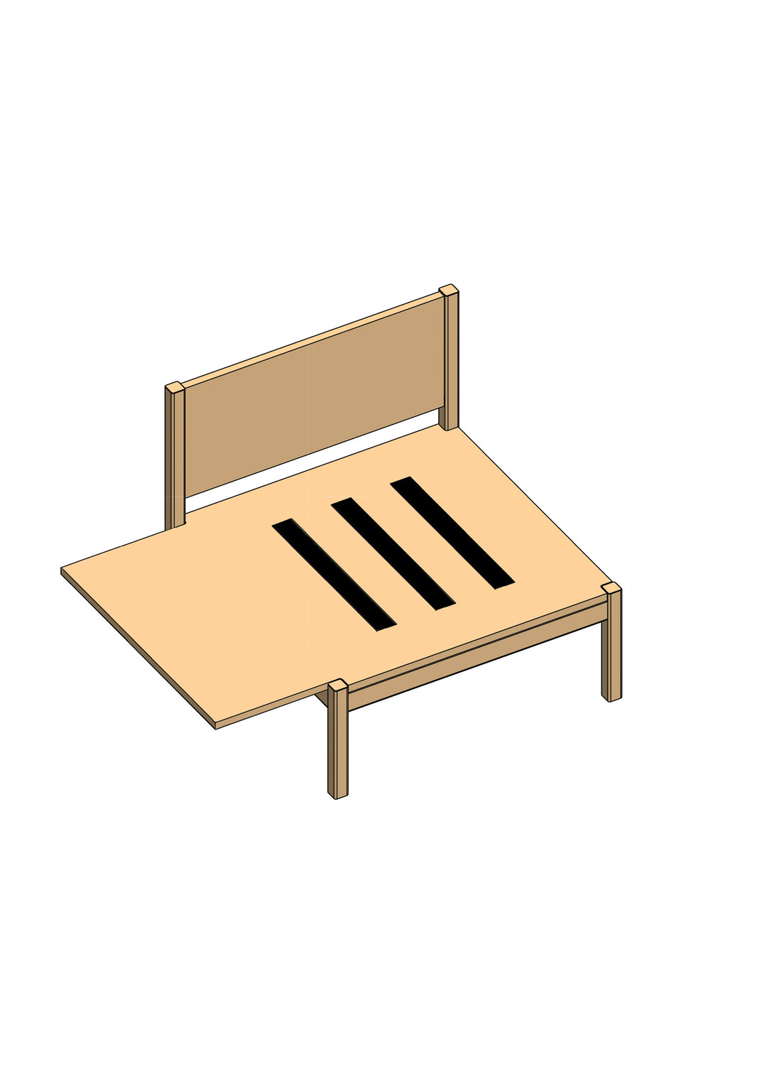 MOEBE - Seat with Side Table - Frame -