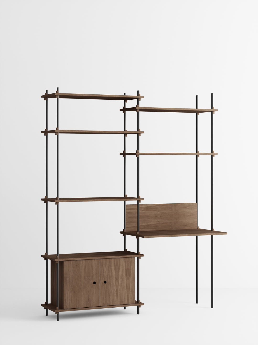 MOEBE - Shelving System – s.200.2.E - Smoked-Oak Black