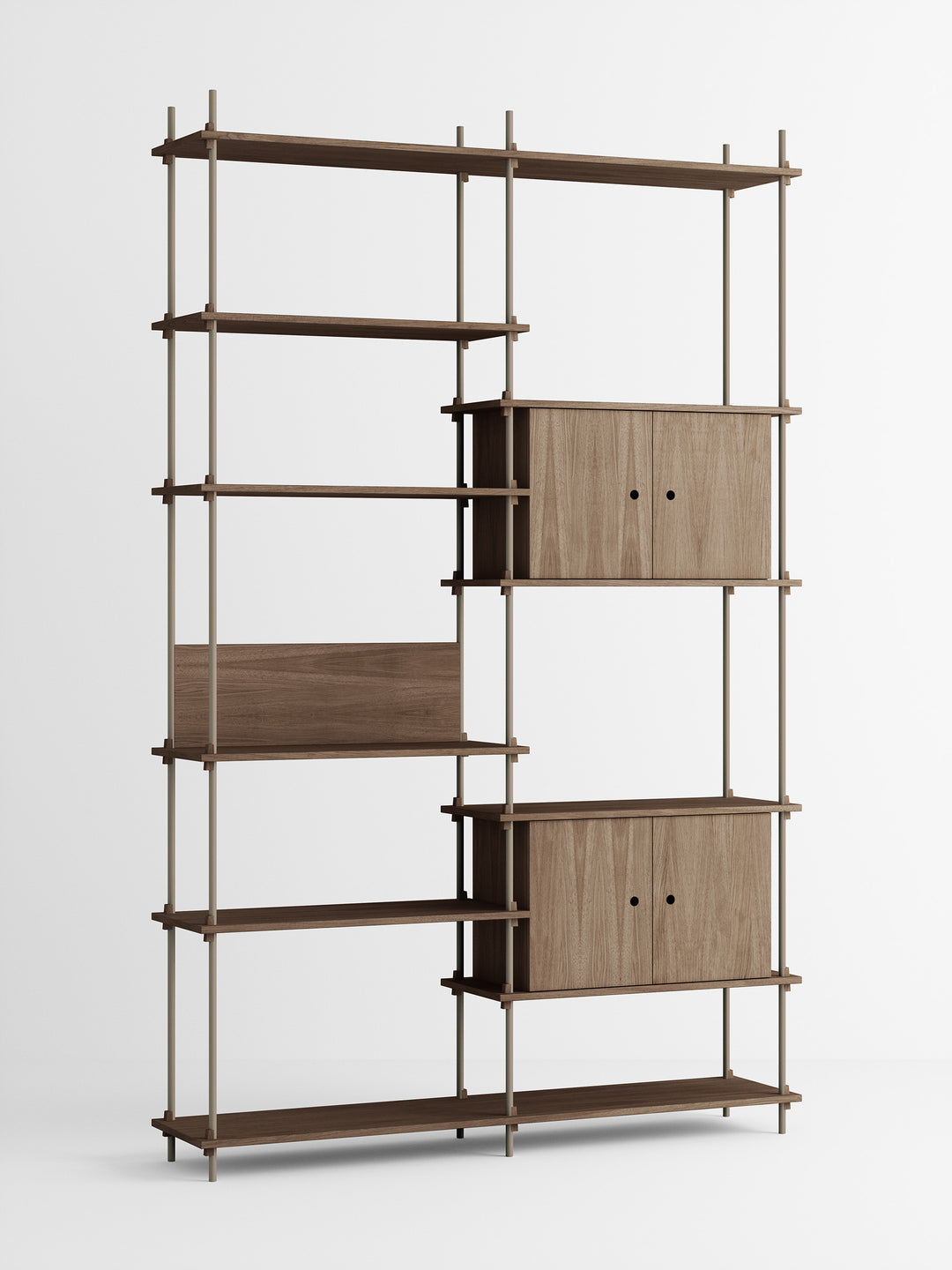 MOEBE - Shelving System – s.255.2.C - Smoked-Oak Warm-Grey
