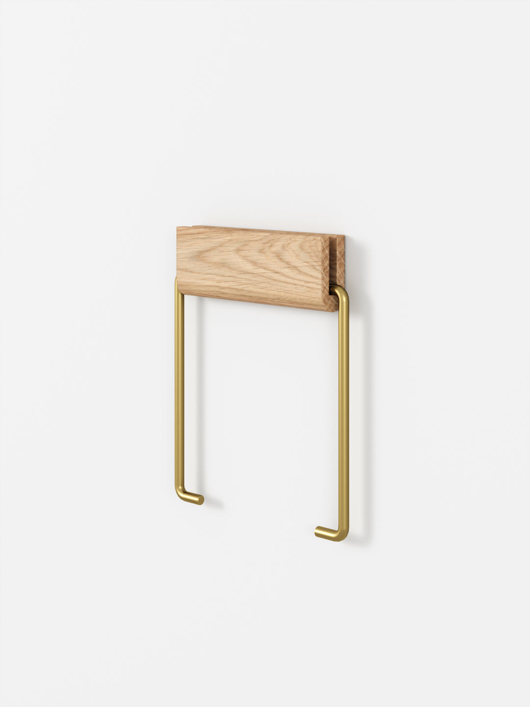 MOEBE - Toilet Roll Holder - Oak-Brass