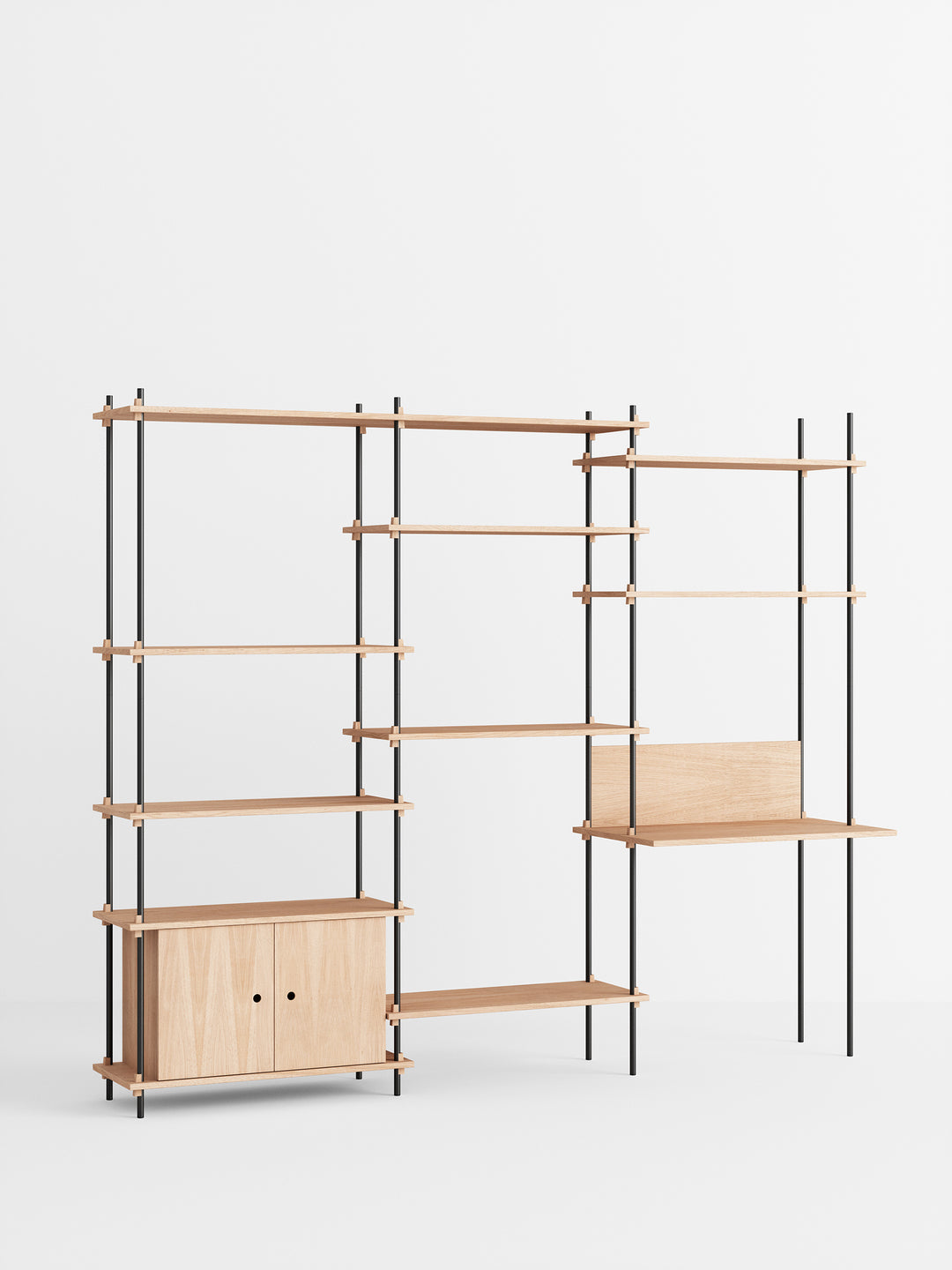 MOEBE - Shelving System – s.200.3.D - Oak Black